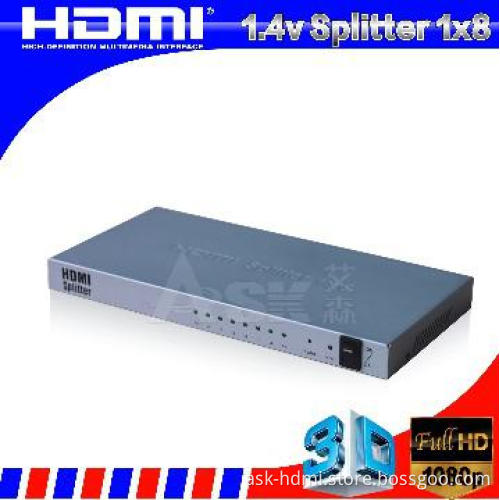 Hot sale 1.4v HDMI splitter 1x8 3D